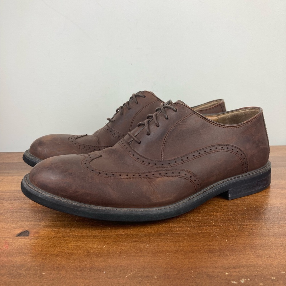 Johnston Murphy Hollis Wingtip Brown Nubuck Leather Shoes 20-7053 Men’s 10 EEE